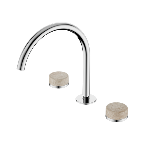 SERENITY BATH/KITCHEN SET ARC SPOUT WITH ROME TRAVERTINE HANDLE