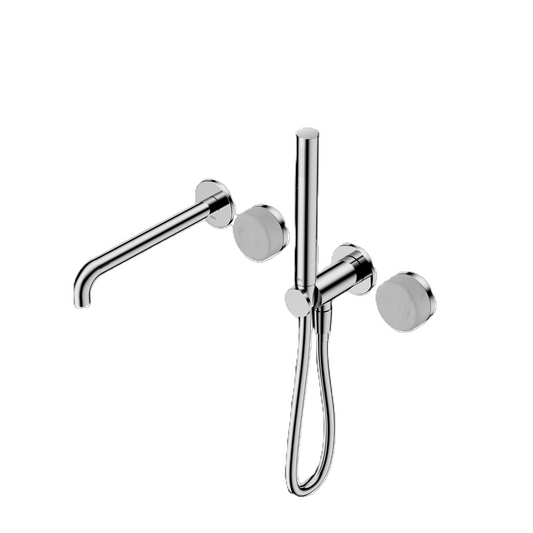 SERENITY PROGRESSIVE SHOWER SYSTEM WITH SPOUT WITH CARRARA HANDLE AND SLIM SHOWER