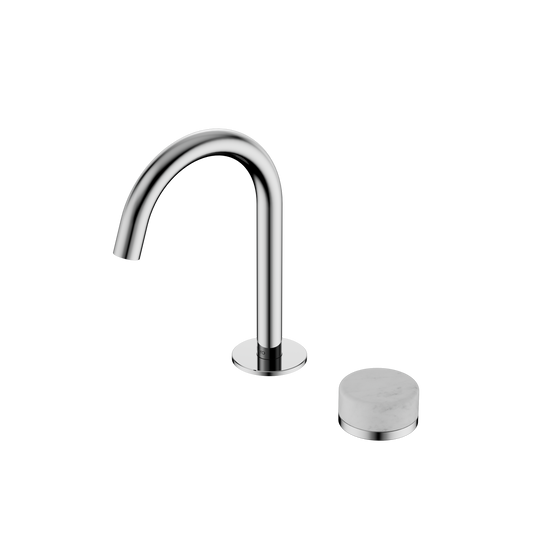 SERENITY PROGRESSIVE BASIN MIXER ARC SPOUT WITH CARRARA HANDLE