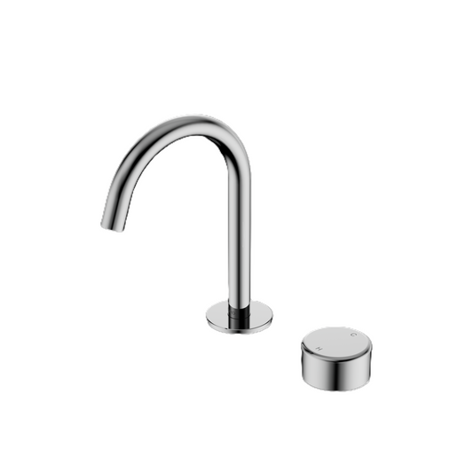 SERENITY PROGRESSIVE BASIN MIXER ARC SPOUT WITH METAL HANDLE