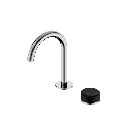 SERENITY PROGRESSIVE BASIN MIXER ARC SPOUT WITH MARQUINA BLACK HANDLE