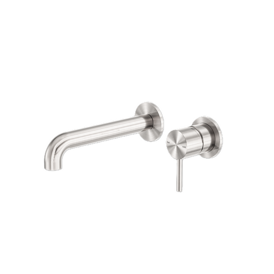 ZenSS316L Wall Basin/Bath Mixer Separate Back Plate 185/230mm Spout