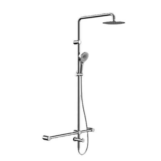 Mecca Care 32mm T Bar Grab Rail 1100x750mm Twin Shower Set