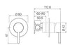 Aloe Shower Mixer 60/80MM Backplate