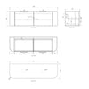Bondi Fluted Wall Hung Curve Vanity