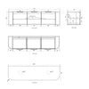 Bondi Fluted Wall Hung Curve Vanity