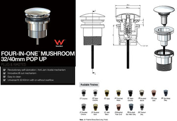 Basin Pop Up Mushroom/Dome Waste