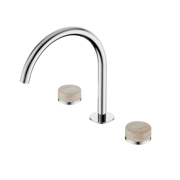 SERENITY BATH/KITCHEN SET ARC SPOUT WITH ROME TRAVERTINE HANDLE