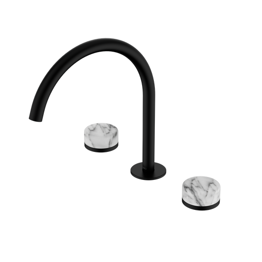 SERENITY BATH/KITCHEN SET ARC SPOUT WITH ARABESCATO CORCHIA HANDLE