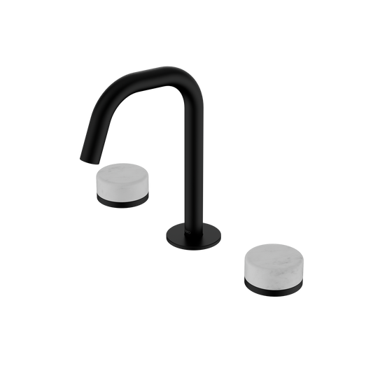 SERENITY BASIN SET EDGE SPOUT WITH CARRARA HANDLE