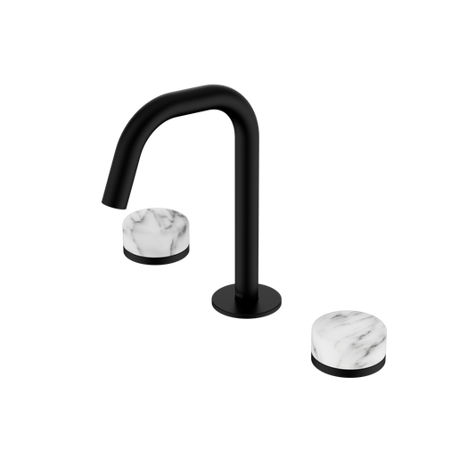 SERENITY BASIN SET EDGE SPOUT WITH ARABESCATO CORCHIA HANDLE