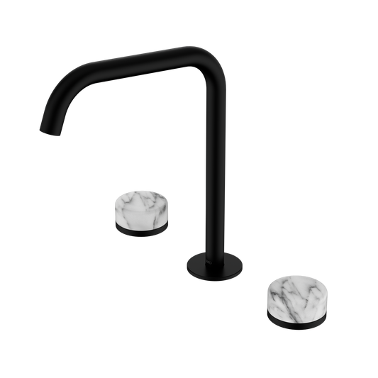 SERENITY BATH/KITCHEN SET EDGE SPOUT WITH ARABESCATO CORCHIA HANDLE