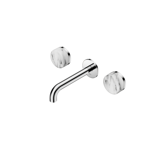 Serenity Wall Basin Set 160/185/220mm Spout With Arabescato Corchia Handle
