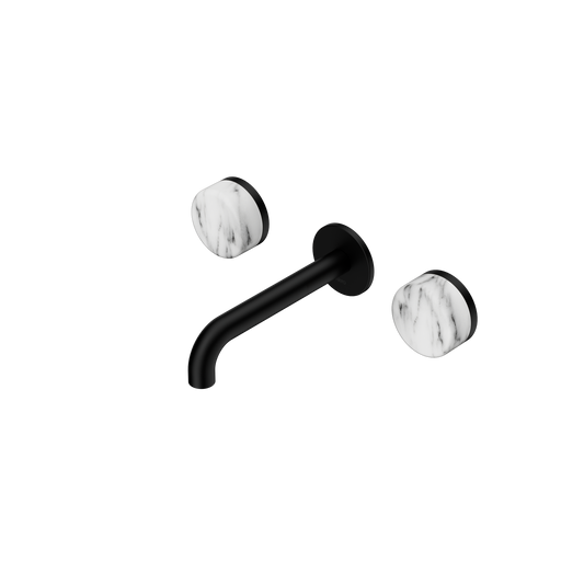 Serenity Wall Basin Set 160/185/220mm Spout With Arabescato Corchia Handle