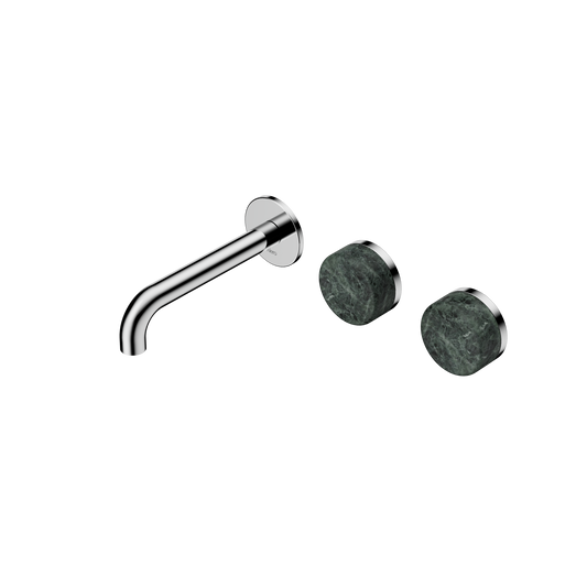 Serenity Wall Basin Set 160/185/220mm Offset Spout With Verde Alpi Handle