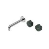 Serenity Wall Basin Set 160/185/220mm Offset Spout With Verde Alpi Handle