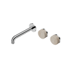 Serenity Wall Basin Set 160/185/220mm Offset Spout With Rome Travertine Handle