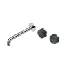 Serenity Wall Basin Set 160/185/220mm Offset Spout With Verde Alpi Handle