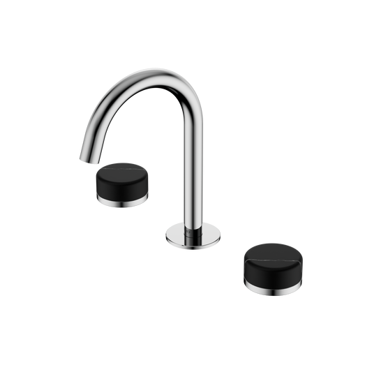 SERENITY BASIN SET ARC SPOUT WITH MARQUINA BLACK HANDLE