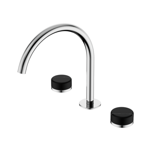 SERENITY BATH/KITCHEN SET ARC SPOUT WITH MARQUINA BLACK HANDLE