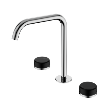 SERENITY BATH/KITCHEN SET EDGE SPOUT WITH MARQUINA BLACK HANDLE