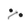Serenity Wall Basin Set 160/185/220mm Spout With Marquina Black Handle