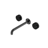 Serenity Wall Basin Set 160/185/220mm Spout With Marquina Black Handle