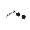 Serenity Wall Basin Set 160/185/220mm Offset Spout With Marquina Black Handle
