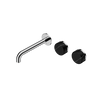 Serenity Wall Basin Set 160/185/220mm Offset Spout With Marquina Black Handle