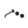 Serenity Wall Basin Set 160/185/220mm Offset Spout With Marquina Black Handle