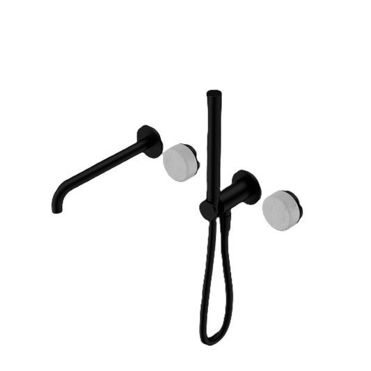 SERENITY PROGRESSIVE SHOWER SYSTEM WITH SPOUT WITH CARRARA HANDLE AND SLIM SHOWER