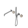 SERENITY PROGRESSIVE SHOWER SYSTEM WITH SPOUT WITH ROME TRAVERTINE HANDLE AND SLIM SHOWER