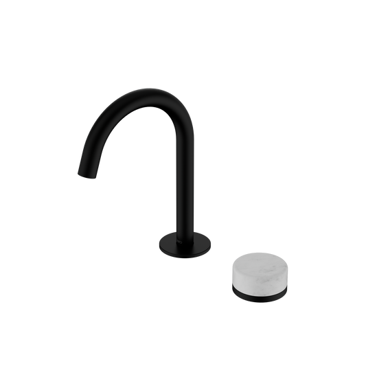 SERENITY PROGRESSIVE BASIN MIXER ARC SPOUT WITH CARRARA HANDLE