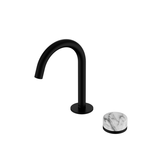 SERENITY PROGRESSIVE BASIN MIXER ARC SPOUT WITH ARABESCATO CORCHIA HANDLE