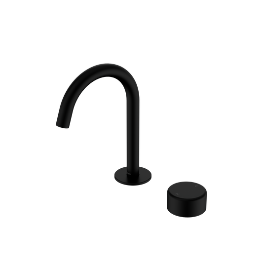 SERENITY PROGRESSIVE BASIN MIXER ARC SPOUT WITH METAL HANDLE