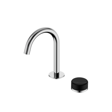 SERENITY PROGRESSIVE BASIN MIXER ARC SPOUT WITH MARQUINA BLACK HANDLE