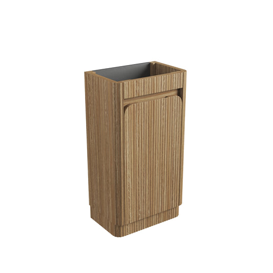 Mini Hartelle Fluted Harvest Oak Cabinet