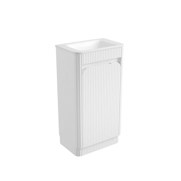Mini Hartelle Fluted Matte White Cabinet