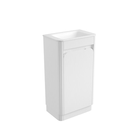 Mini Hartelle Fluted Matte White Cabinet