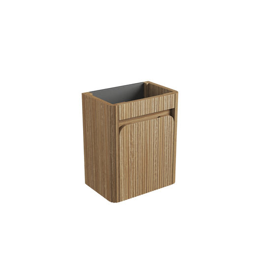 Mini Hartelle Fluted Harvest Oak Cabinet