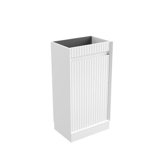 Mini Ravia Fluted Matte White Cabinet