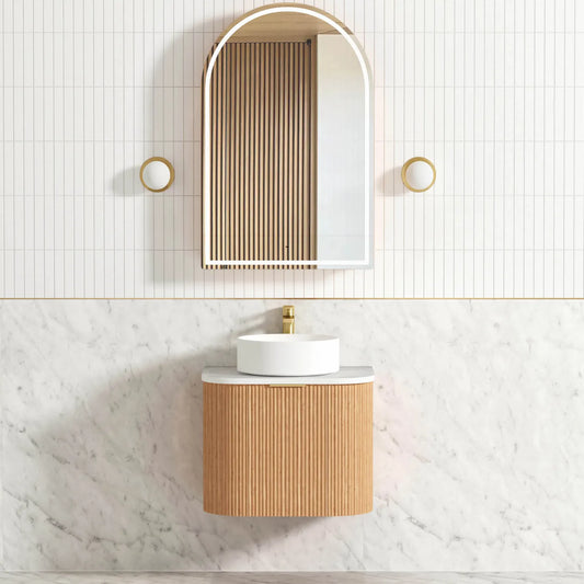 Bondi Fluted Wall Hung Curve Vanity