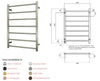 Round Heated Rail Ladder 600mm Wide