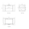 Bondi Fluted Wall Hung Curve Vanity