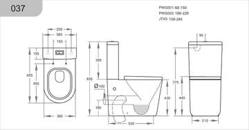 KDK037 Rimless Tornado Toilet Range
