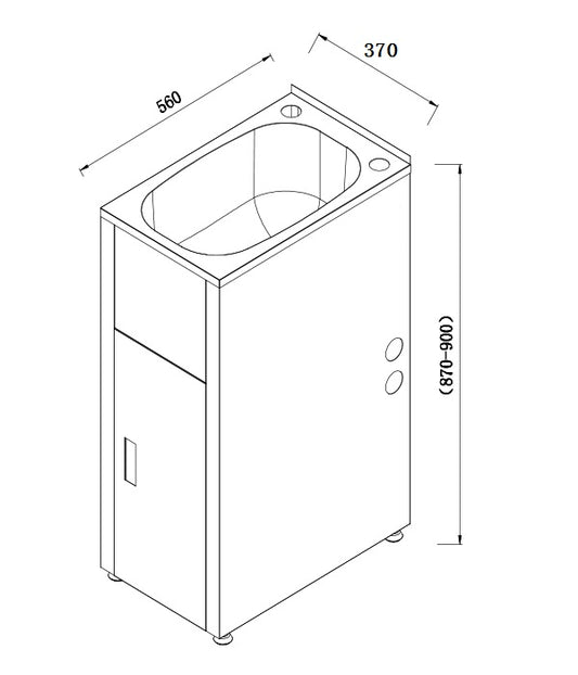 Traditional 30 Liter Compact Laundry Tub & Cabinet