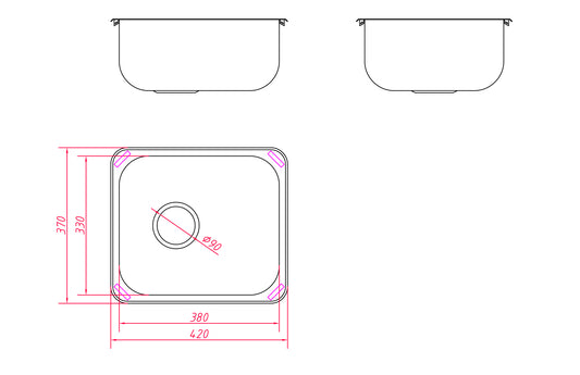 Traditional Single Bowl Sink With No Tap Hole