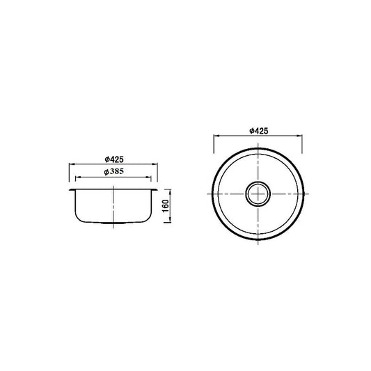 Traditional Round Bowl Sink With No Tap Hole