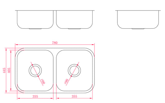 Traditonal Under/Overmount Double Bowl Sink