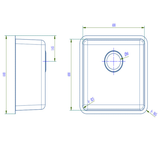 Traditional Under/Overmount Single Bowl Sink